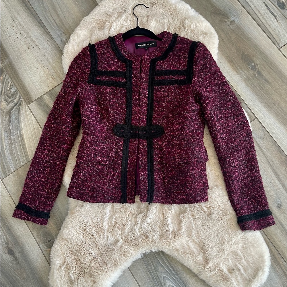Nanette Lepore Jacket NWOT Size 2 Beautiful light egg plant color